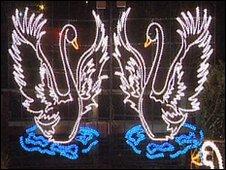 The villagers fundraise throughout the year for the Christmas lights